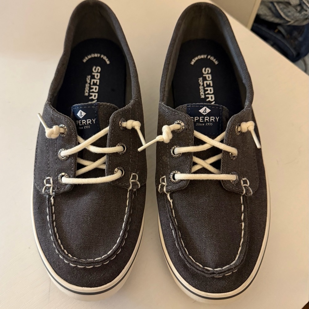 Sperry Charcoal Canvas Boat Shoes